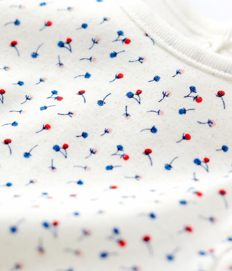 Blouse en coton b&eacute;b&eacute;. blanc MARSHMALLOW/blanc MULTICO