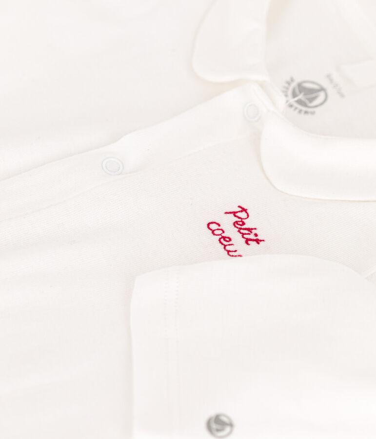 Pyjama Petit Coeur en coton blanc MARSHMALLOW