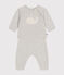 Ensemble 2 pièces en tricot laine et coton bébé beige MONTELIMAR CHINE