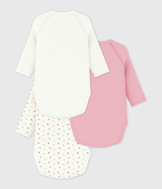 Lot de bodies croisés manches longues en coton imprimé bébé variante 1