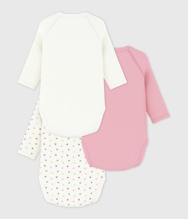 Lot de bodies crois&eacute;s manches longues en coton imprim&eacute; b&eacute;b&eacute; variante 1