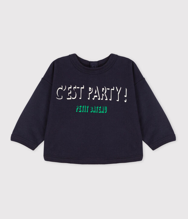 Sweatshirt b&eacute;b&eacute; en coton bleu marine