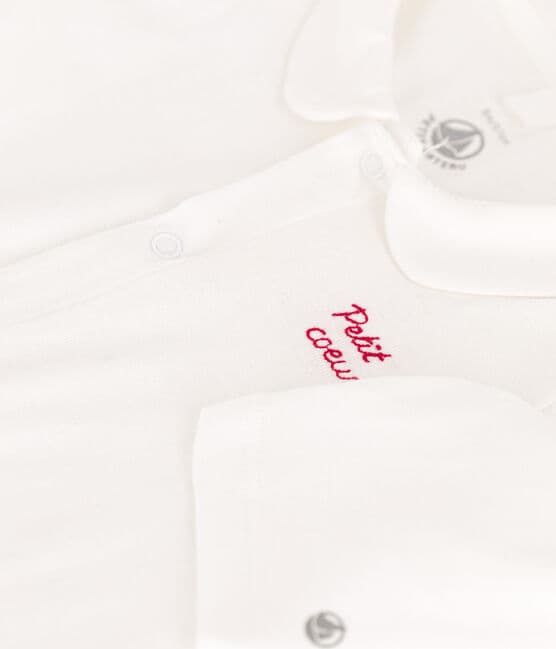 Pyjama Petit Coeur en coton blanc MARSHMALLOW