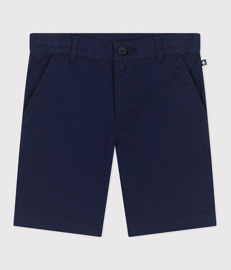 Bermuda short enfant en coton uni bleu MEDIEVAL