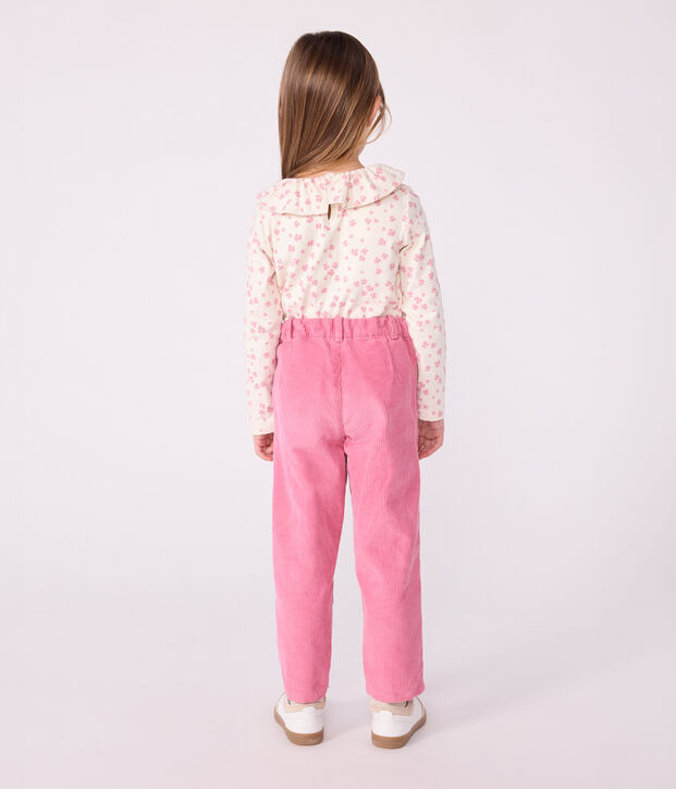 Tee-shirt enfant manches longues en coton imprim&eacute; &eacute;cru/multicouleur