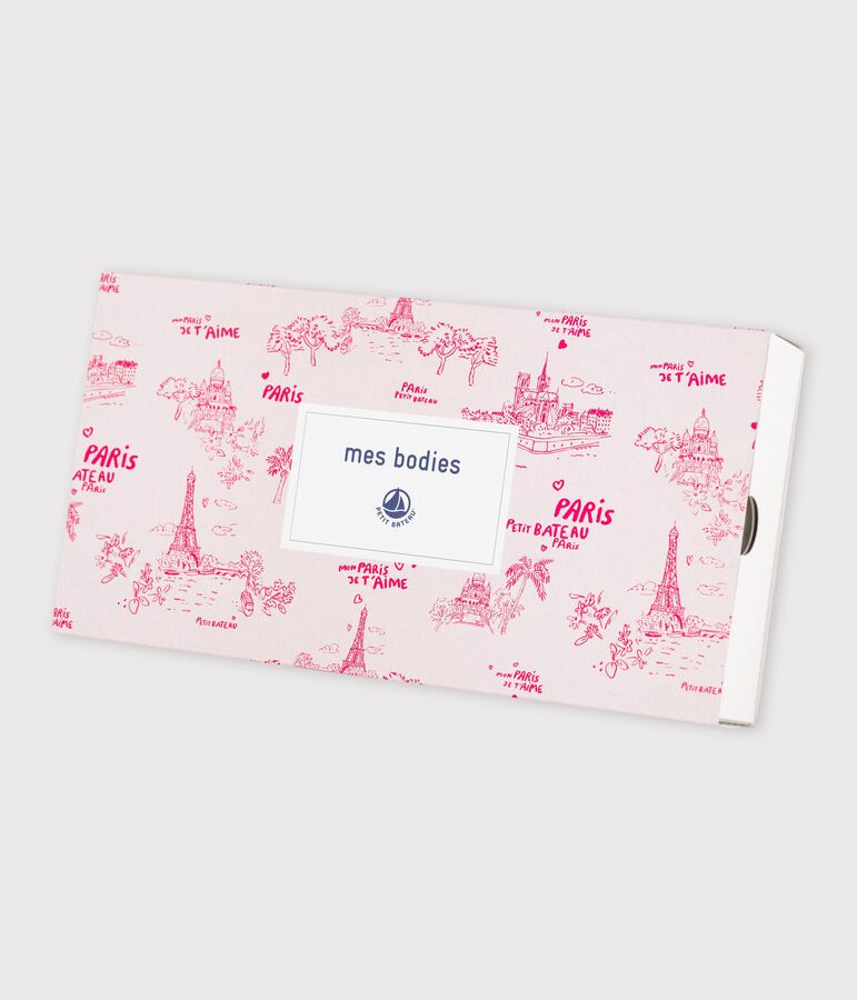 Lot de 5 bodies manches courtes b&eacute;b&eacute; fille multicouleur