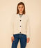 Cardigan en côte anglaise en coton femme écru AVALANCHE