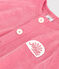 Combicourte b&eacute;b&eacute; en coton &eacute;ponge manches courtes unie et badge rose