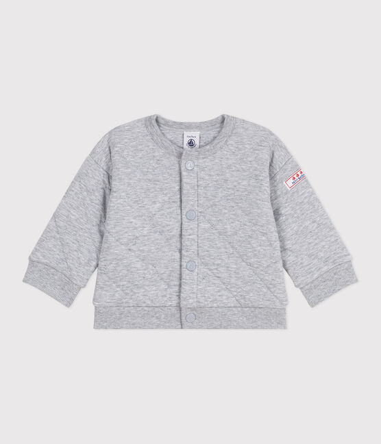 Cardigan bébé en coton épais uni gris FUMEE CHINE