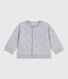 Cardigan bébé en coton épais uni
