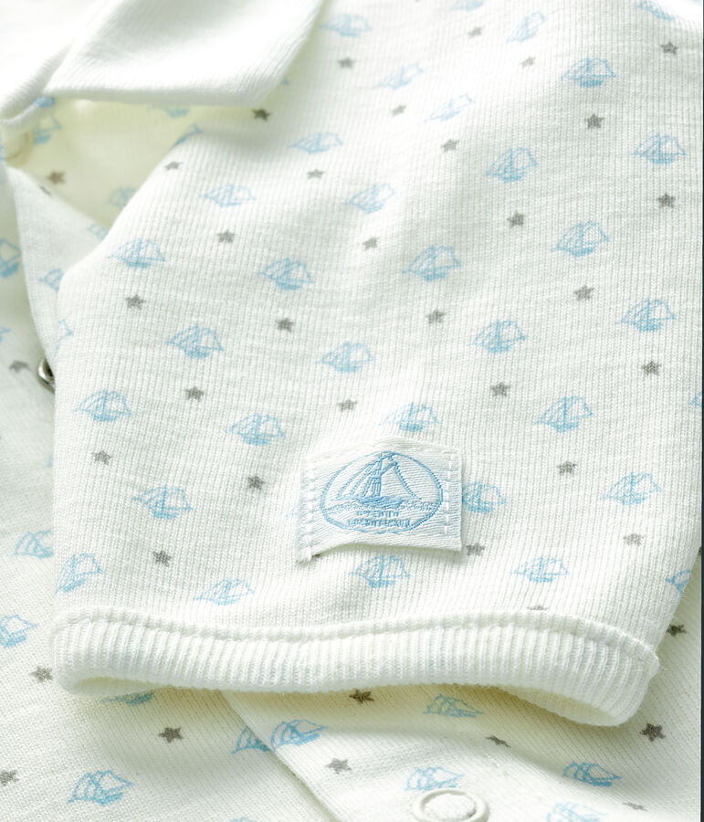 Dors bien b&eacute;b&eacute; gar&ccedil;on en c&ocirc;te blanc MARSHMALLOW/blanc MULTICO