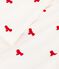 Blouse enfant en coton manches longues imprim&eacute;e n&oelig;uds &eacute;cru/rouge
