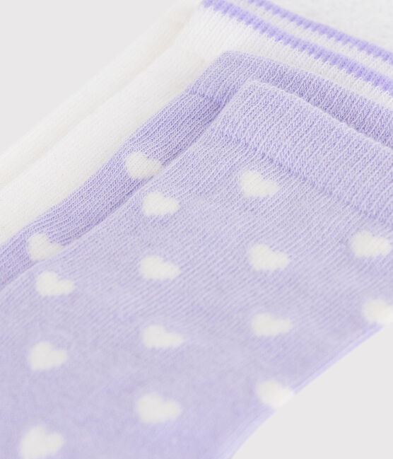2 paires de chaussettes enfant en coton imprimé coeurs variante 1