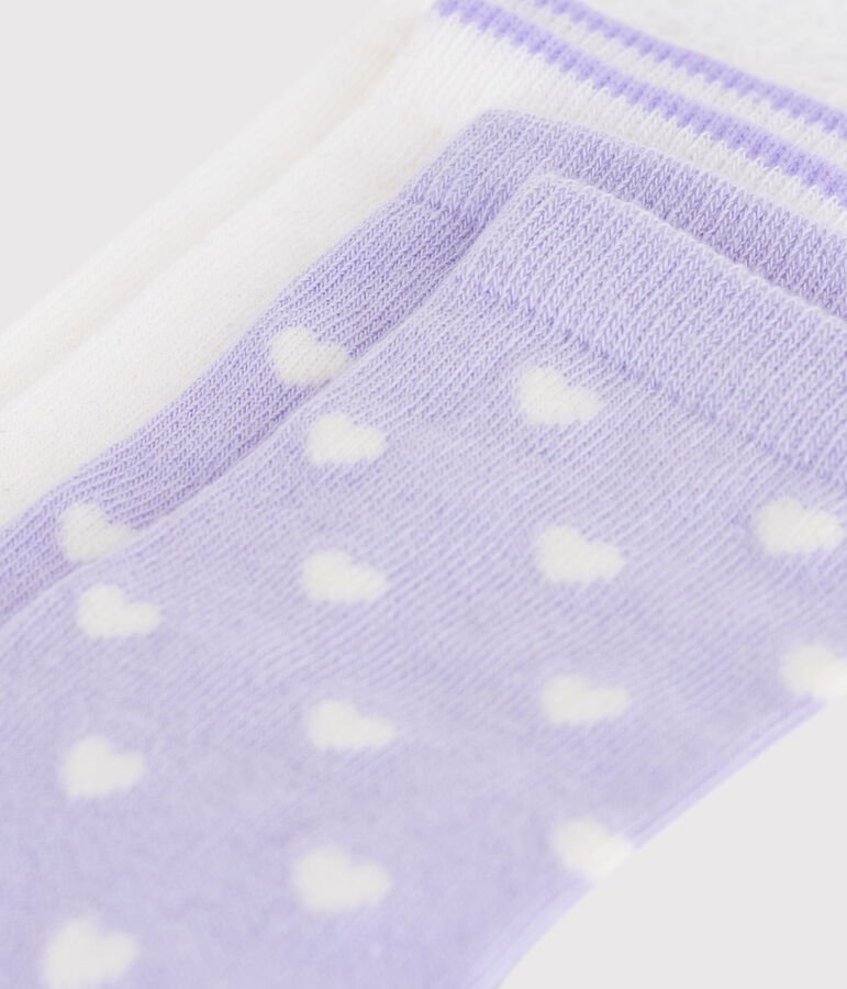 2 paires de chaussettes enfant en coton imprim&eacute; coeurs variante 1