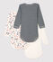 Lot de 3 bodies manches longues Paris bébé fille en coton biologique variante 1