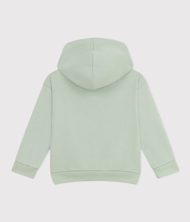 Sweatshirt zipp&eacute; &agrave; capuche en molleton enfant gar&ccedil;on vert