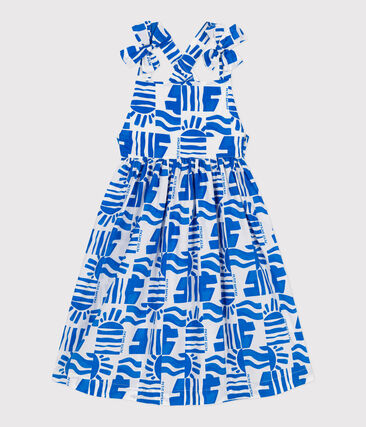 Robe longue à bretelles enfant en coton imprimée