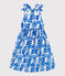 Robe longue à bretelles enfant en coton imprimée bleu MARSHMALLOW/ PORCELANA