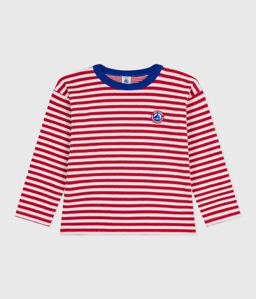 Tee-shirt enfant manches longues en coton rayé