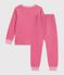 Pyjama enfant en velours c&ocirc;tel&eacute; uni rose