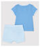Ensemble 2 pièces bleu bébé en coton biologique bleu EDNA/écru MULTICO