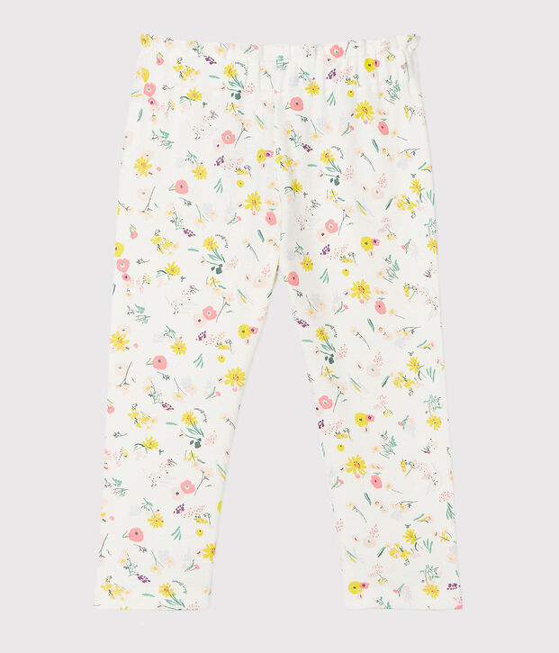 Pantalon b&eacute;b&eacute; fille imprim&eacute;e blanc/multicouleur