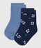 2 paires de chaussettes bébé fille en coton à fleurs variante 1