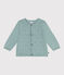 Cardigan bébé en coton point fantaisie vert PAUL