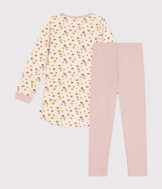 Chemise de nuit en molleton gratté imprimé fleuri enfant rose SALINE/blanc MULTICO