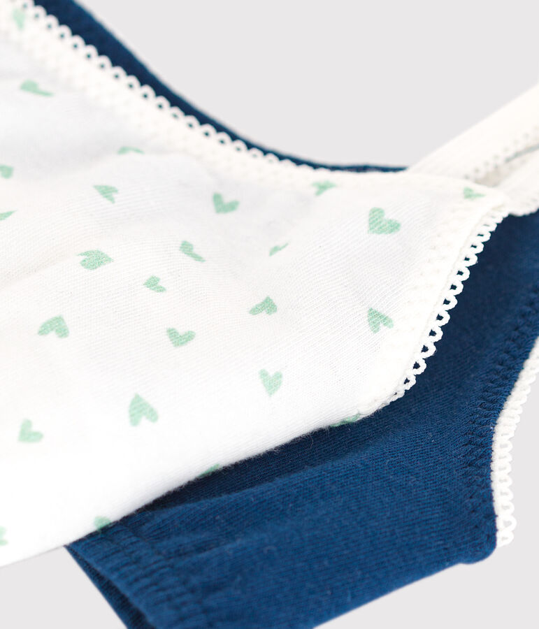 Lot de 2 brassi&egrave;res enfant en coton et &eacute;lasthanne imprim&eacute; c&oelig;urs variante 1