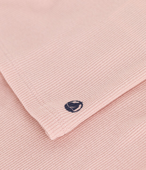 Pyjama short et d&eacute;bardeur uni en coton et lyocell enfant rose