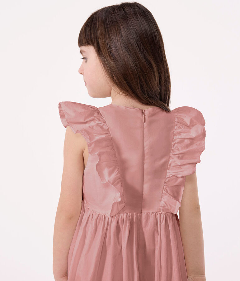 Robe sans manches enfant en coton uni rose CHARME