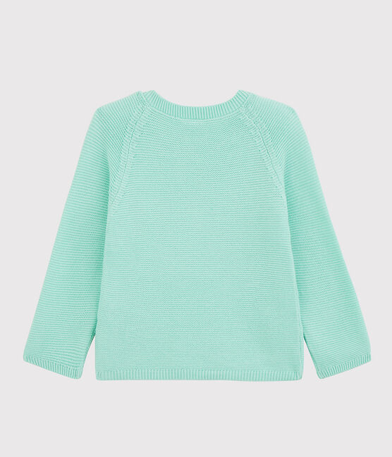 Cardigan bleu bébé en tricot de coton biologique bleu VERGLAS