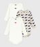 Lot de 3 bodies manches longues baleines bébé en coton variante 1