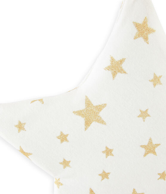 Coussin bébé en côte blanc MARSHMALLOW/jaune OR