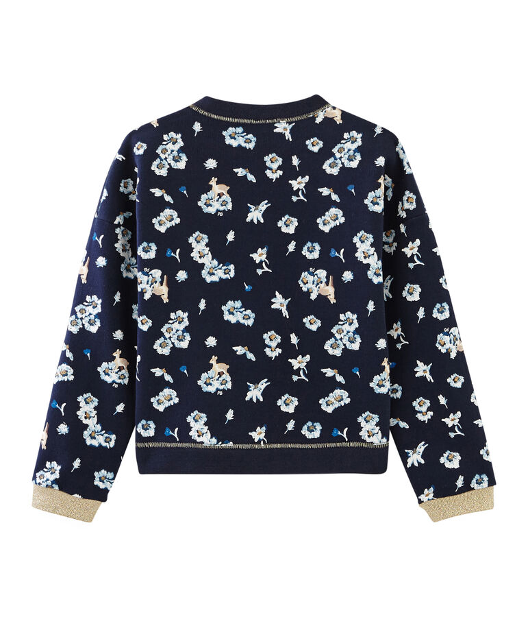 Sweatshirt enfant fille bleu/multicouleur