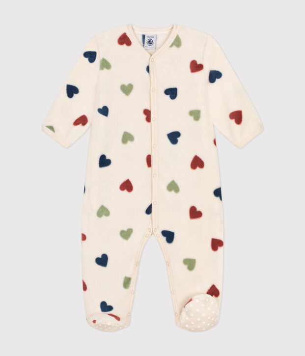 Surpyjama en polaire b&eacute;b&eacute; &eacute;cru/multicouleur