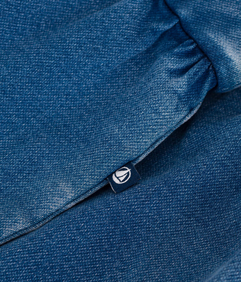Salopette b&eacute;b&eacute; en jean &eacute;lasthanne jambes longues bleu BLEU DELAVE