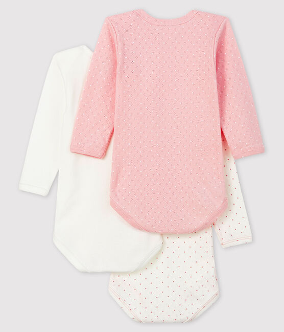 Lot de 3 bodies manches longues rose bébé fille variante 1
