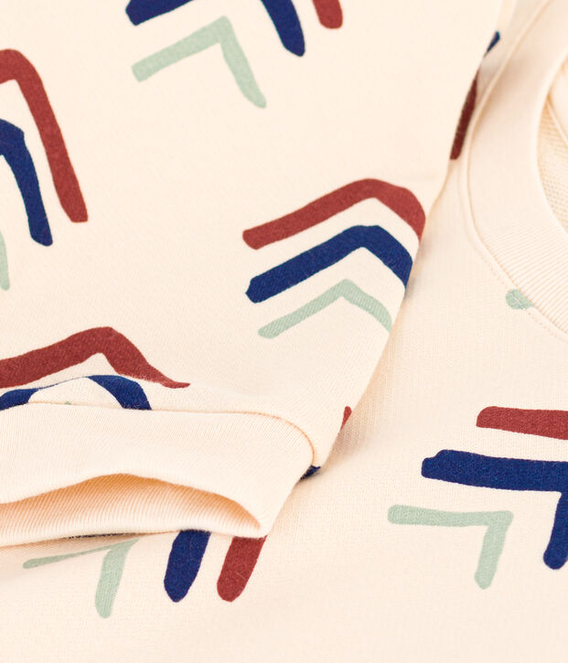 Sweatshirt en molleton femme &eacute;cru/multicouleur