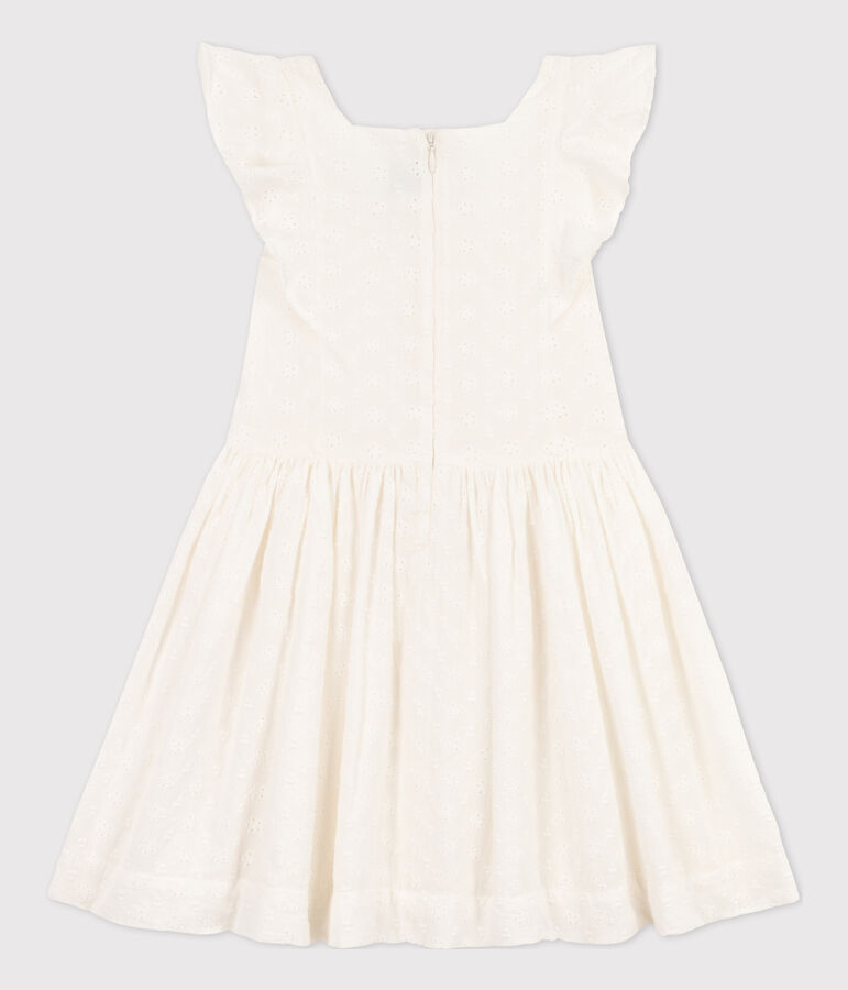 Robe en broderie anglaise enfant fille blanc MARSHMALLOW