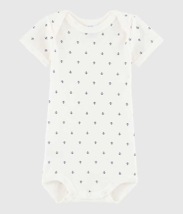 Body manches courtes b&eacute;b&eacute; gar&ccedil;on blanc/bleu