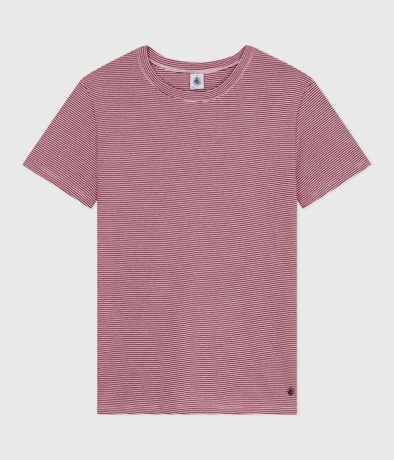 Tee-shirt femme l'iconique en coton manches courtes rouge AMARANTE/ MARSHMALLOW