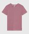 Tee-shirt femme l'iconique en coton manches courtes rouge AMARANTE/ MARSHMALLOW