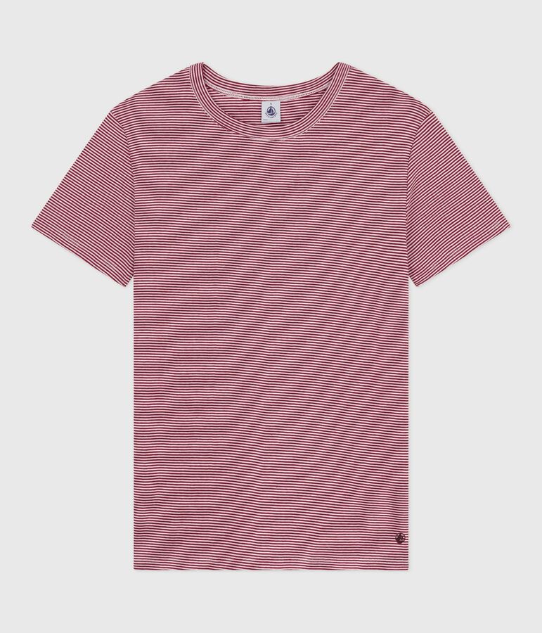 Tee-shirt femme l'iconique en coton manches courtes rouge AMARANTE/ MARSHMALLOW