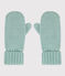 Moufles en tricot doublé en polaire enfant garçon-fille vert PAUL