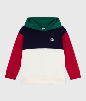 Sweatshirt à capuche enfant en coton colorblock