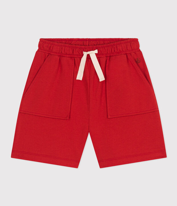 Short en coton enfant gar&ccedil;on rouge