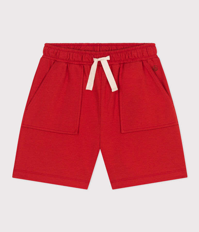 Short en coton enfant gar&ccedil;on rouge AURORA