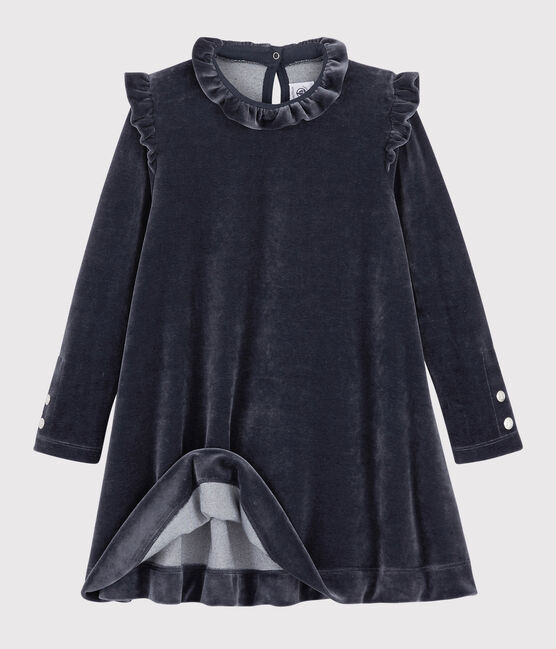 Robe manches longues enfant fille bleu SMOKING